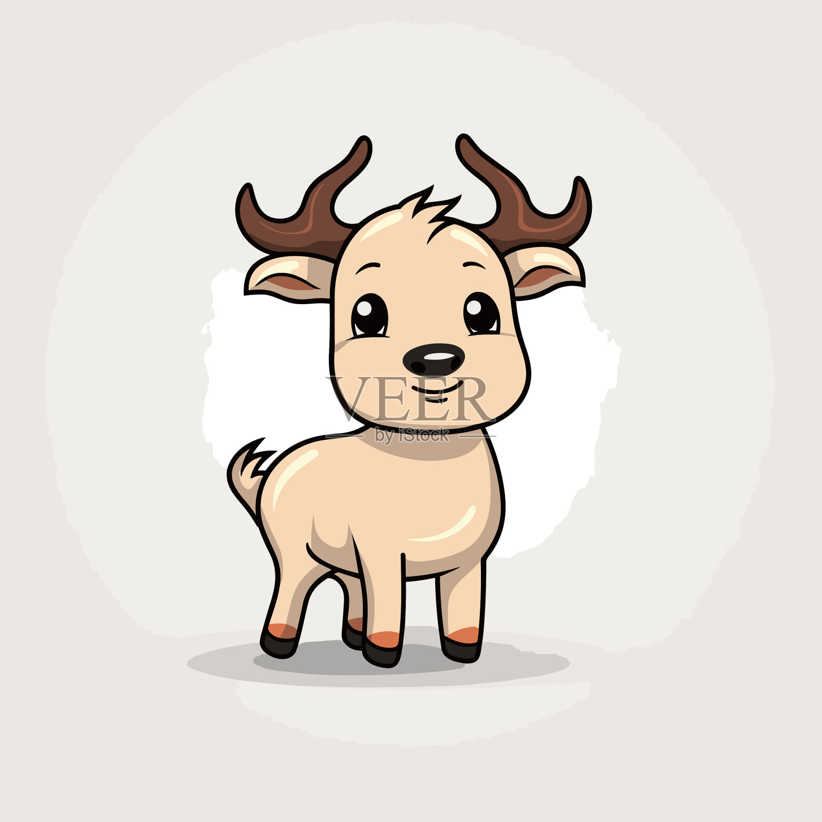 驯鹿驯鹿手绘的漫画可爱的涂鸦插画图片素材