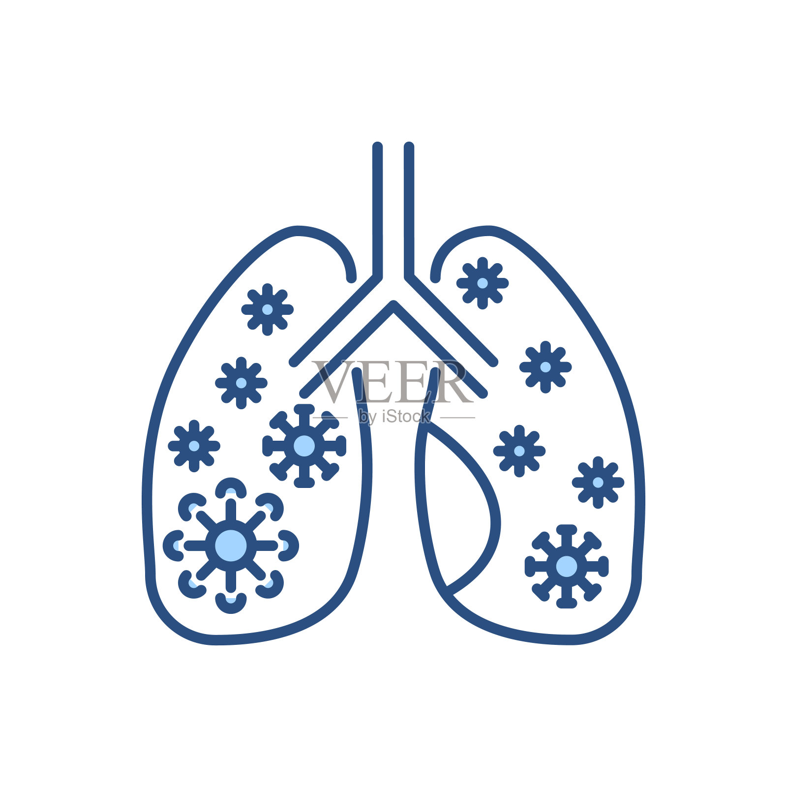 肺部感染相关矢量图标插画图片素材