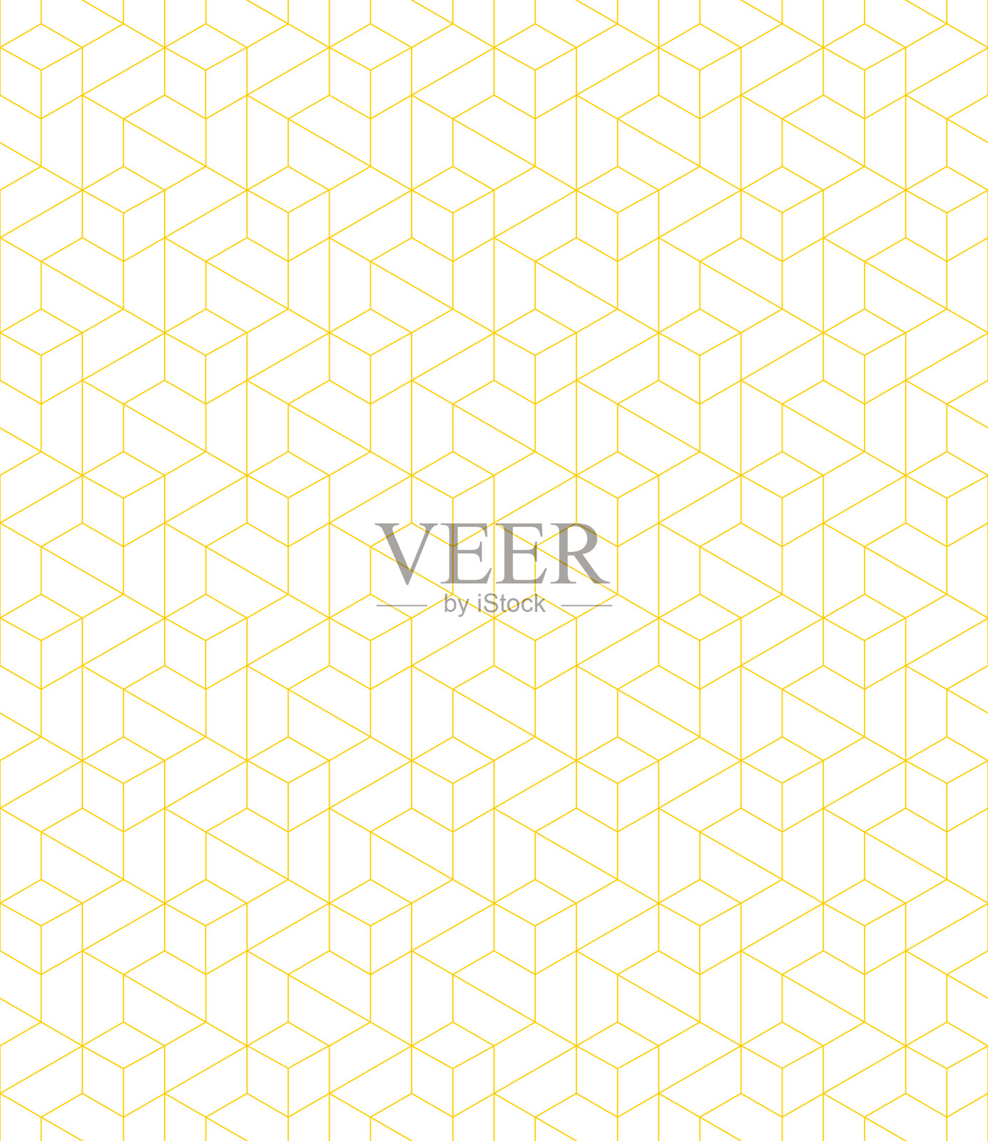 矢量无缝立方六边形图案。抽象几何低多边形背景。时尚的网格纹理。插画图片素材