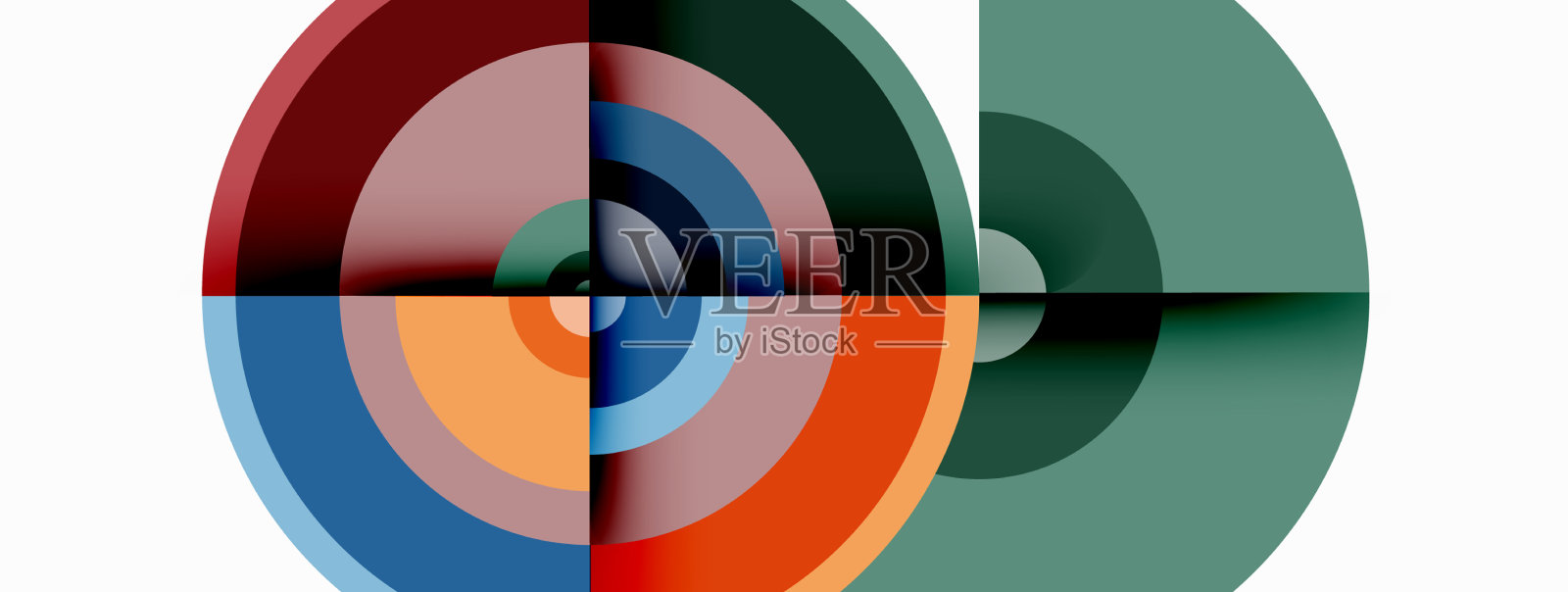 圆形新潮的最小几何抽象插画图片素材