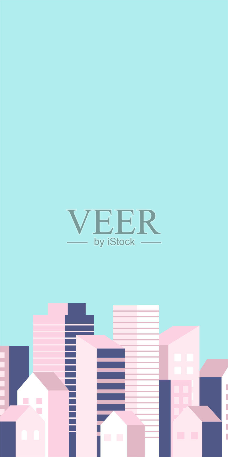 一个简单的建筑群插图插画图片素材