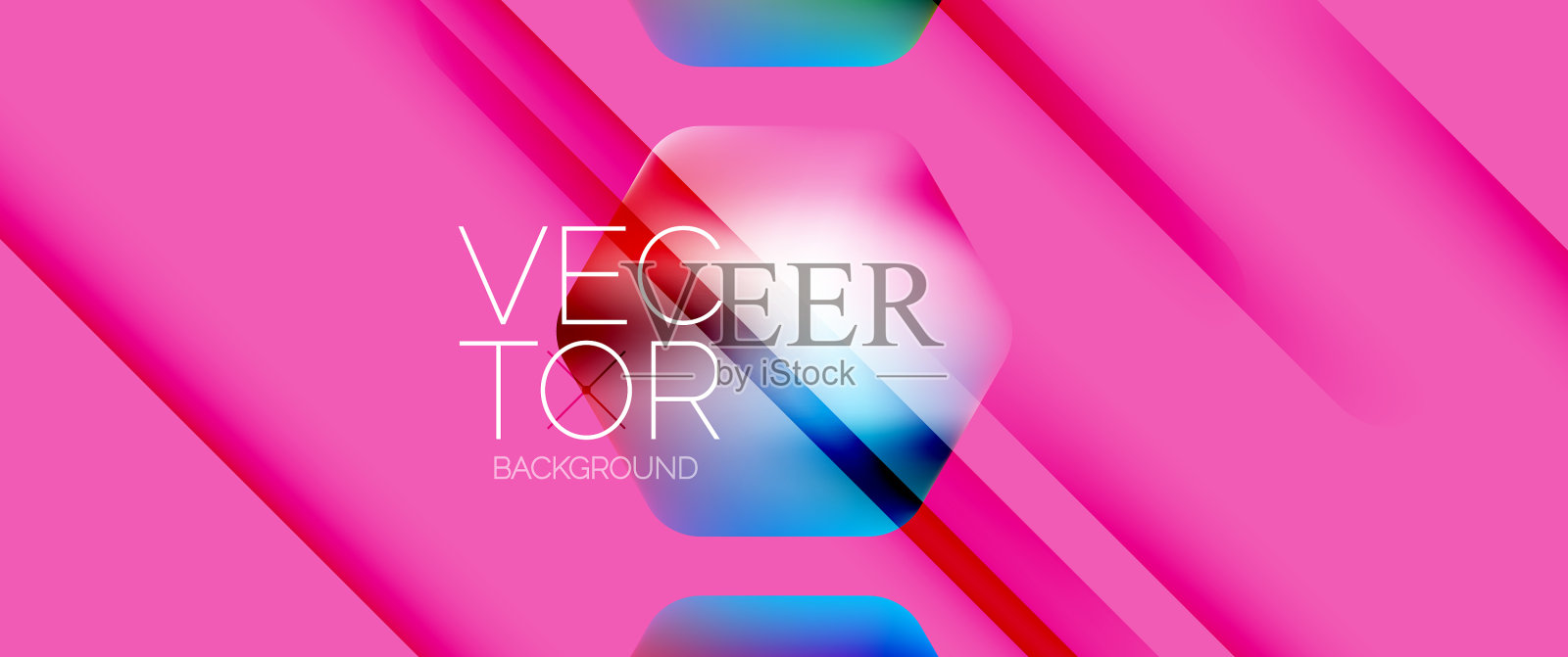 动态鲜艳的几何元素搭配插画图片素材