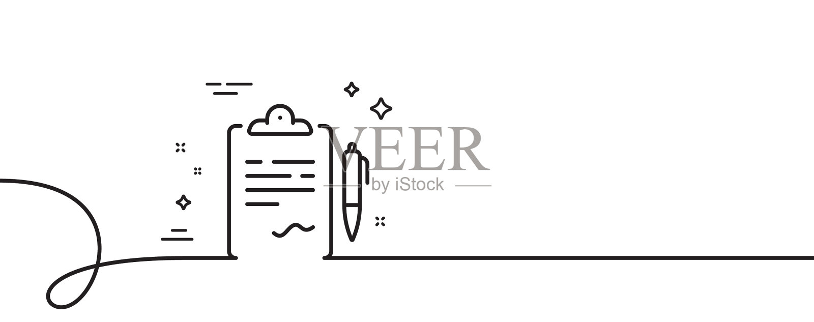 剪贴板文档行图标协议文件签名插画图片素材