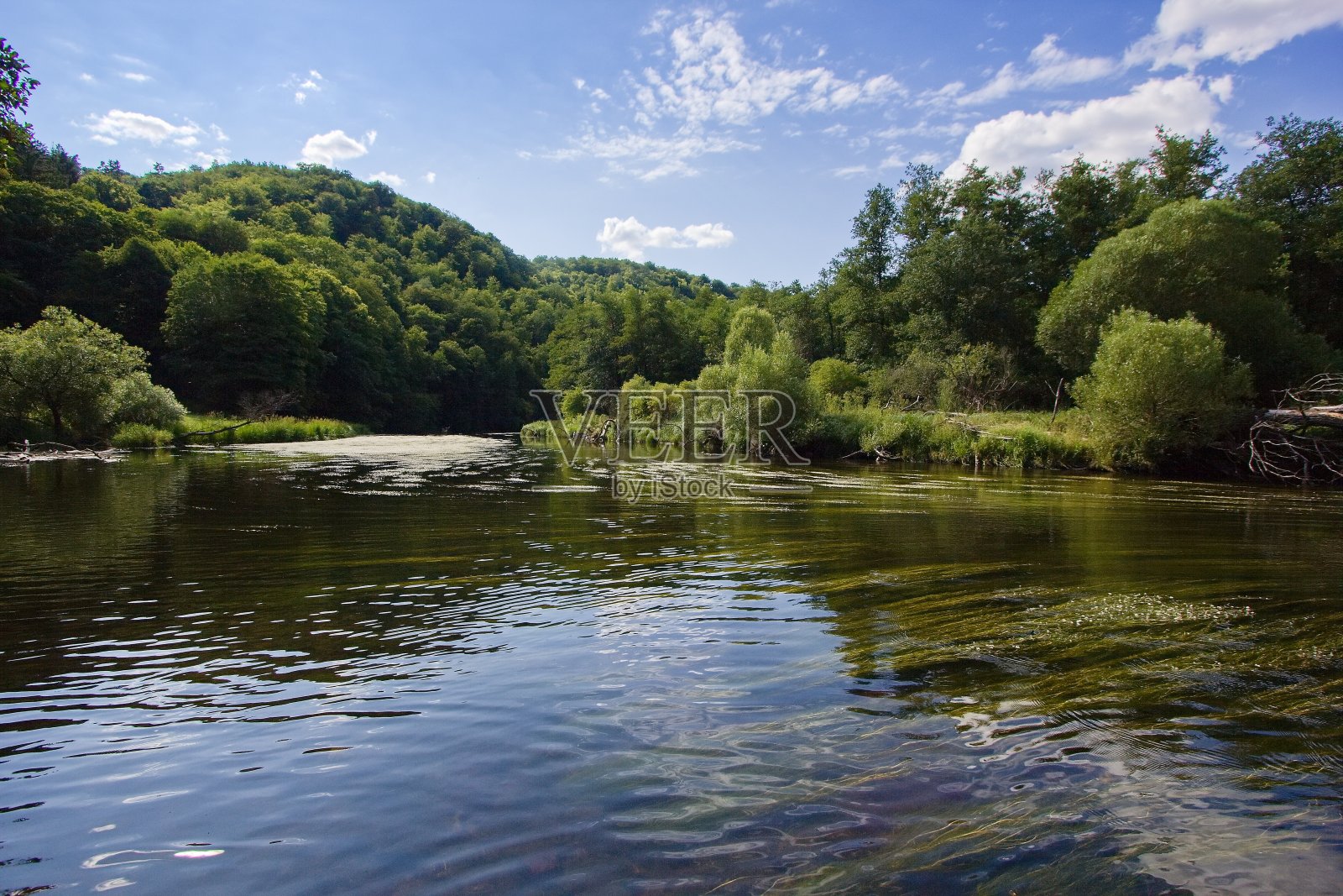 位于捷克和奥地利边境的Podyji - Thayatal国家公园的Dyje - Thaya河照片摄影图片