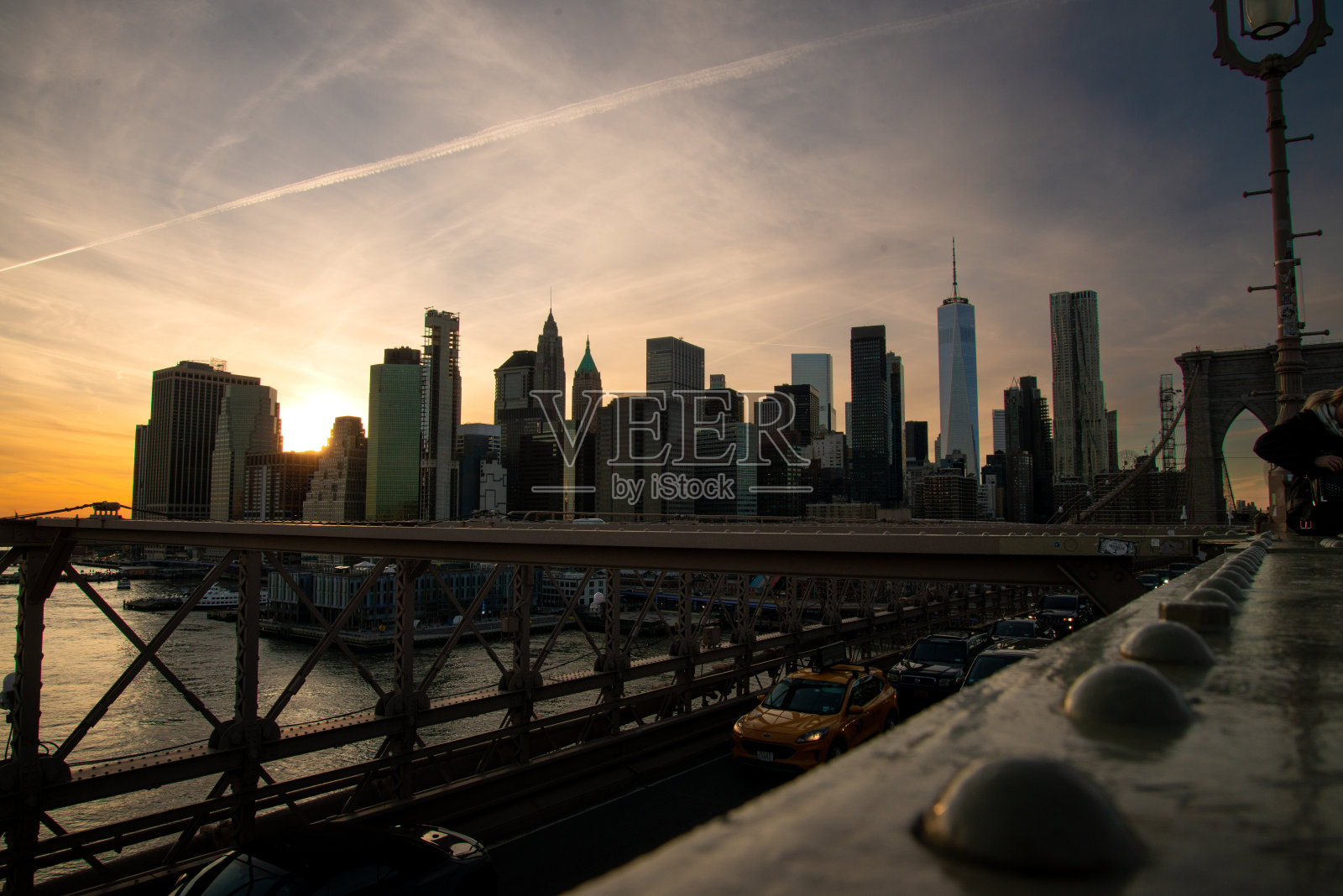 纽约曼哈顿日落照片摄影图片