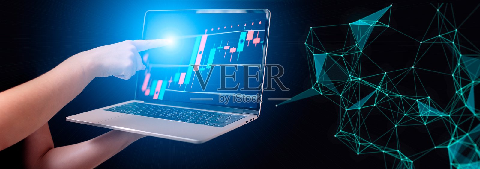 股票市场或外汇交易图和烛台图适合金融投资的概念。照片摄影图片