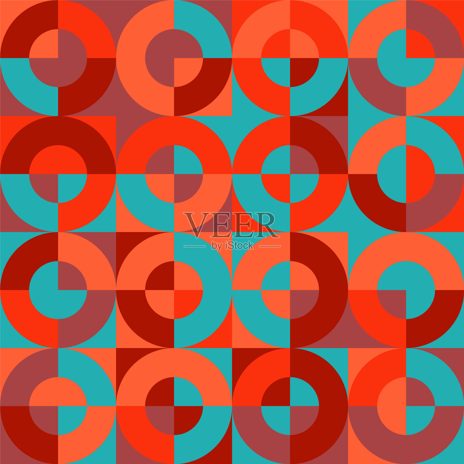 几何潮流图案，包豪斯风格。现代彩色背景与简单的元素。复古纹理与基本几何形状。印刷设计，极简海报封面。矢量图插画图片素材