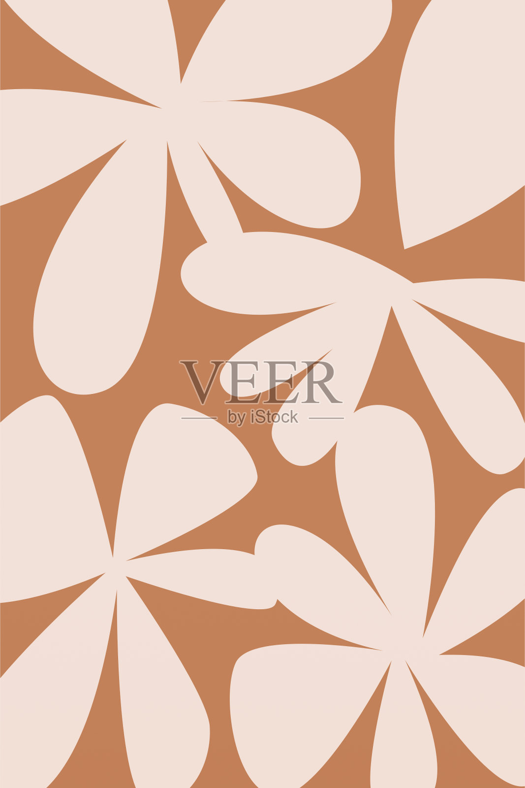 抽象植物墙面艺术装饰。波西米亚花墙装饰印刷海报插画图片素材