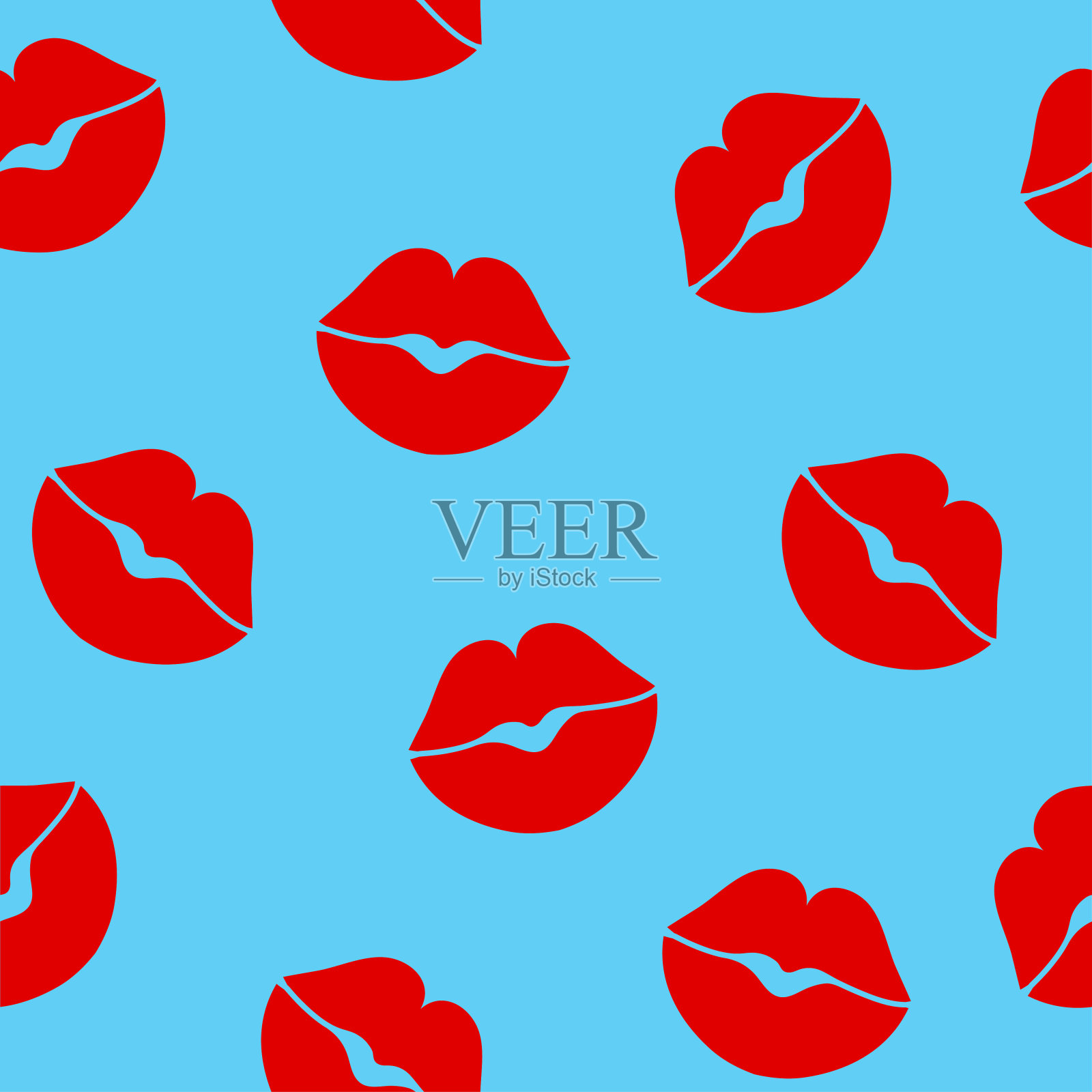 红女人性感的嘴唇无缝背景插画图片素材