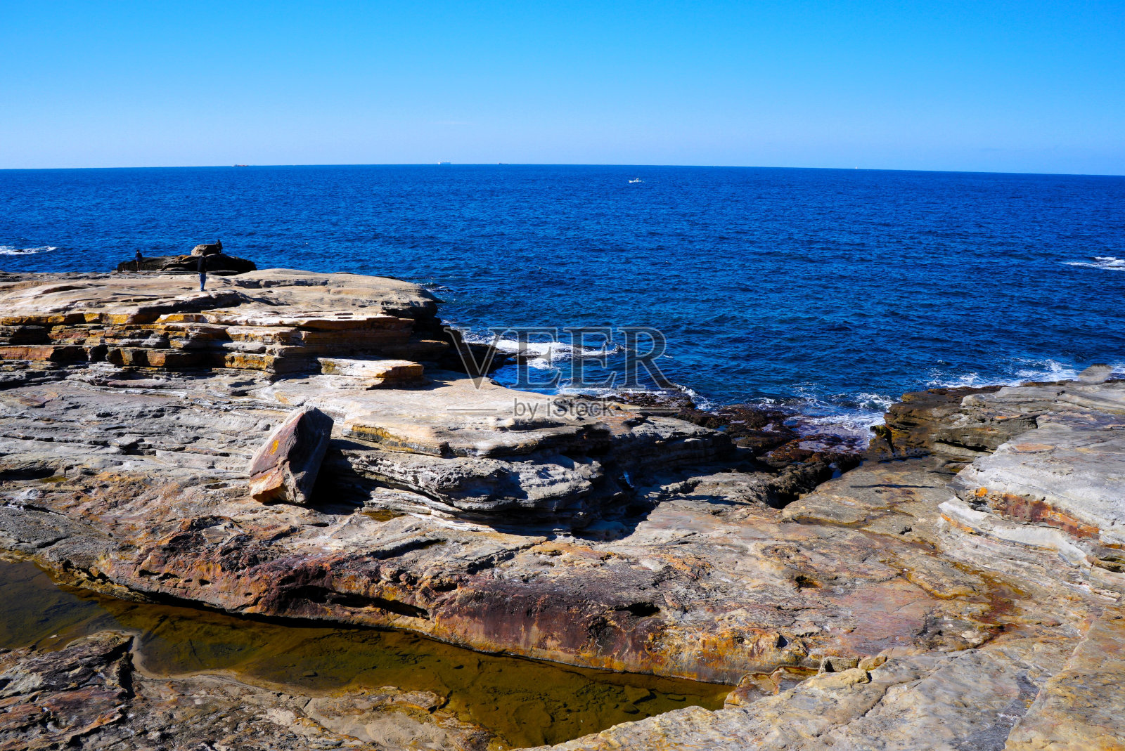 蓝天下的仙杖岛风景照片摄影图片