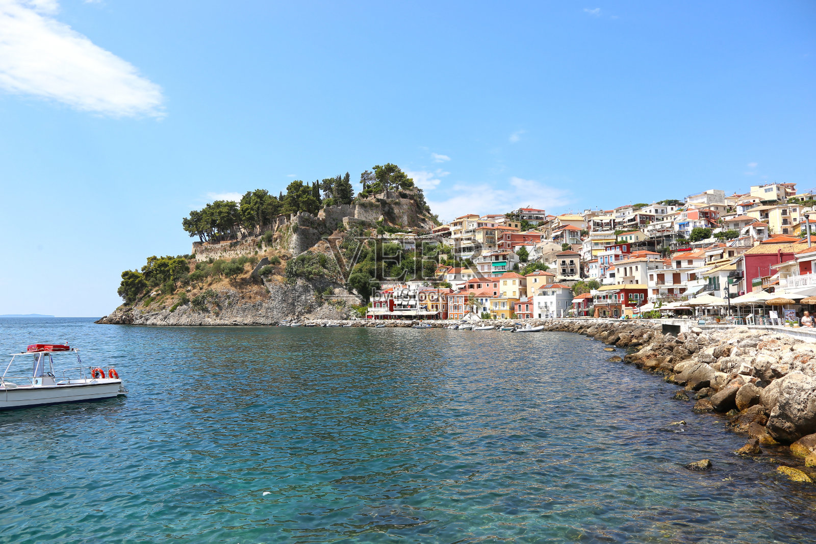 希腊普雷韦扎帕尔加镇的风景照片摄影图片