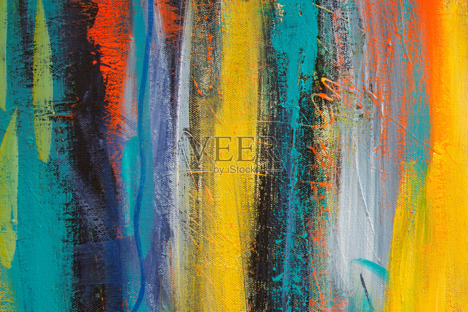 这张画布上富有表现力的笔触创造了一个艺术和动态的抽象背景照片摄影图片