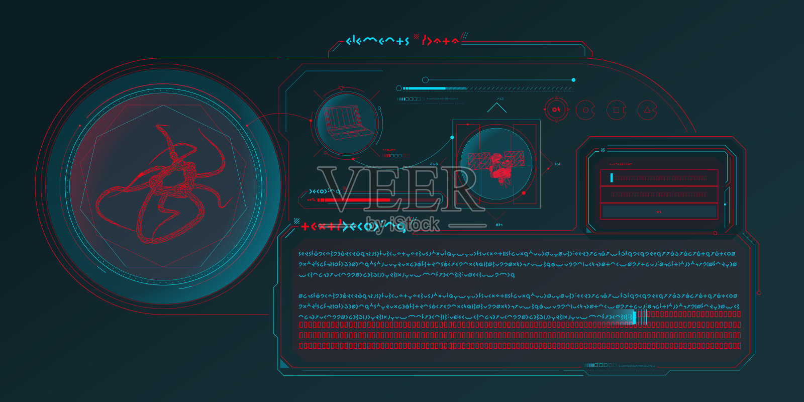 科幻数据的未来HUD设计。插画图片素材