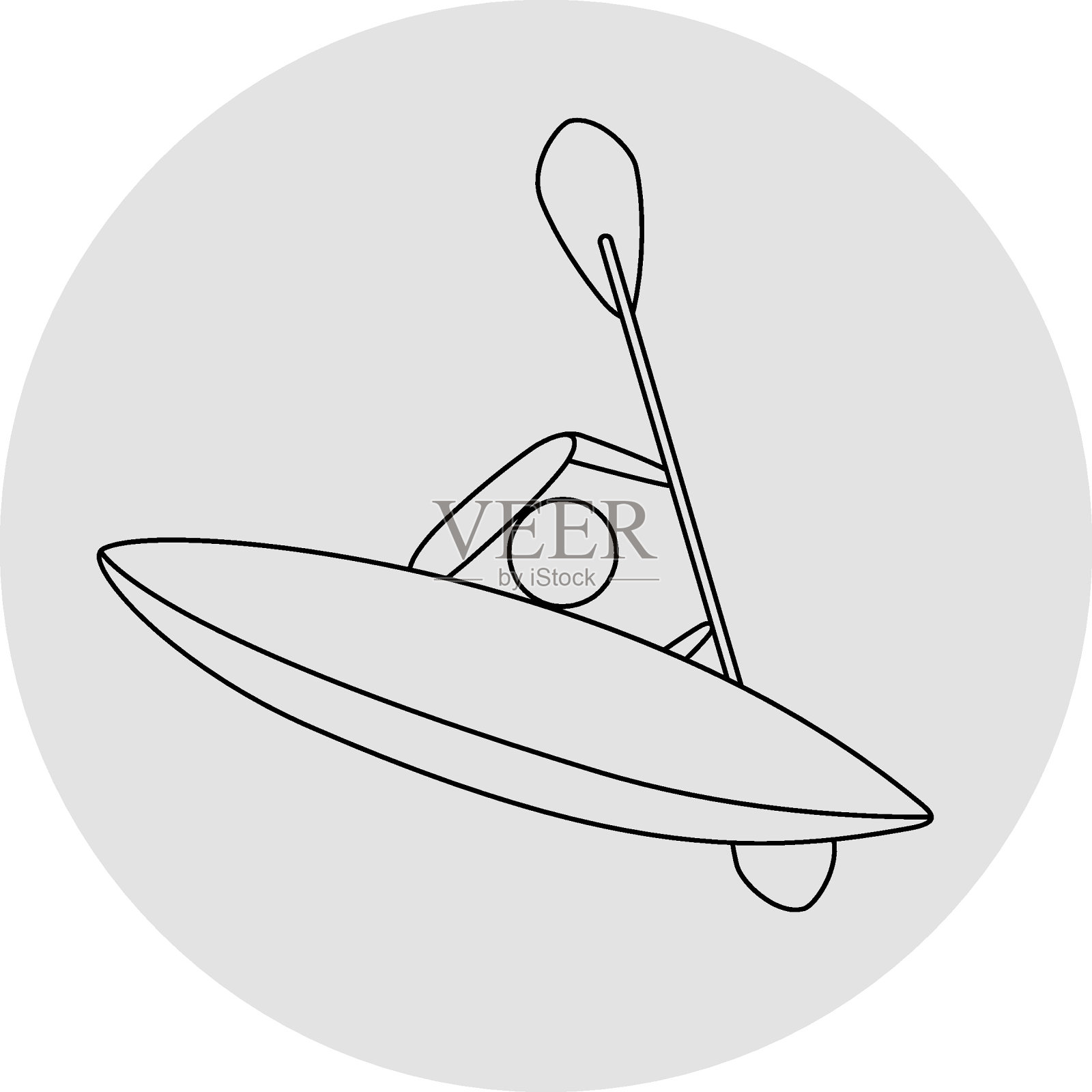 独木舟激流比赛图标。插画图片素材