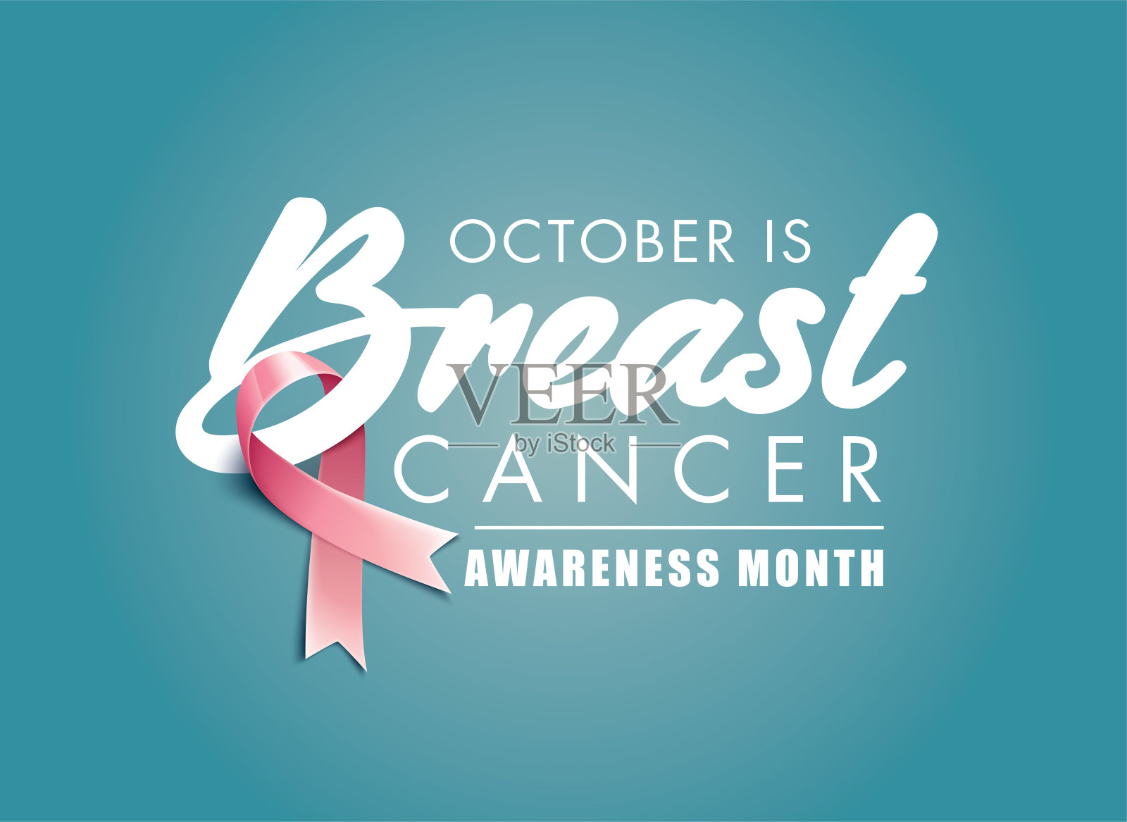 十月乳腺癌宣传月的海报。插画图片素材