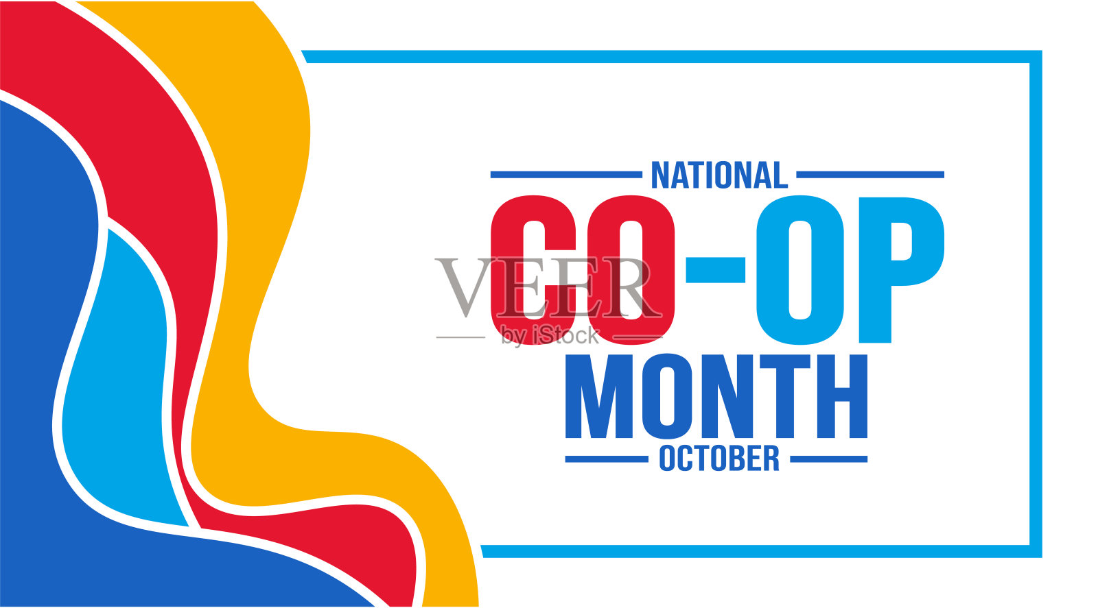 十月是全国合作社月背景模板用于背景，横幅，标语牌，书籍封面，卡片和海报设计。插画图片素材
