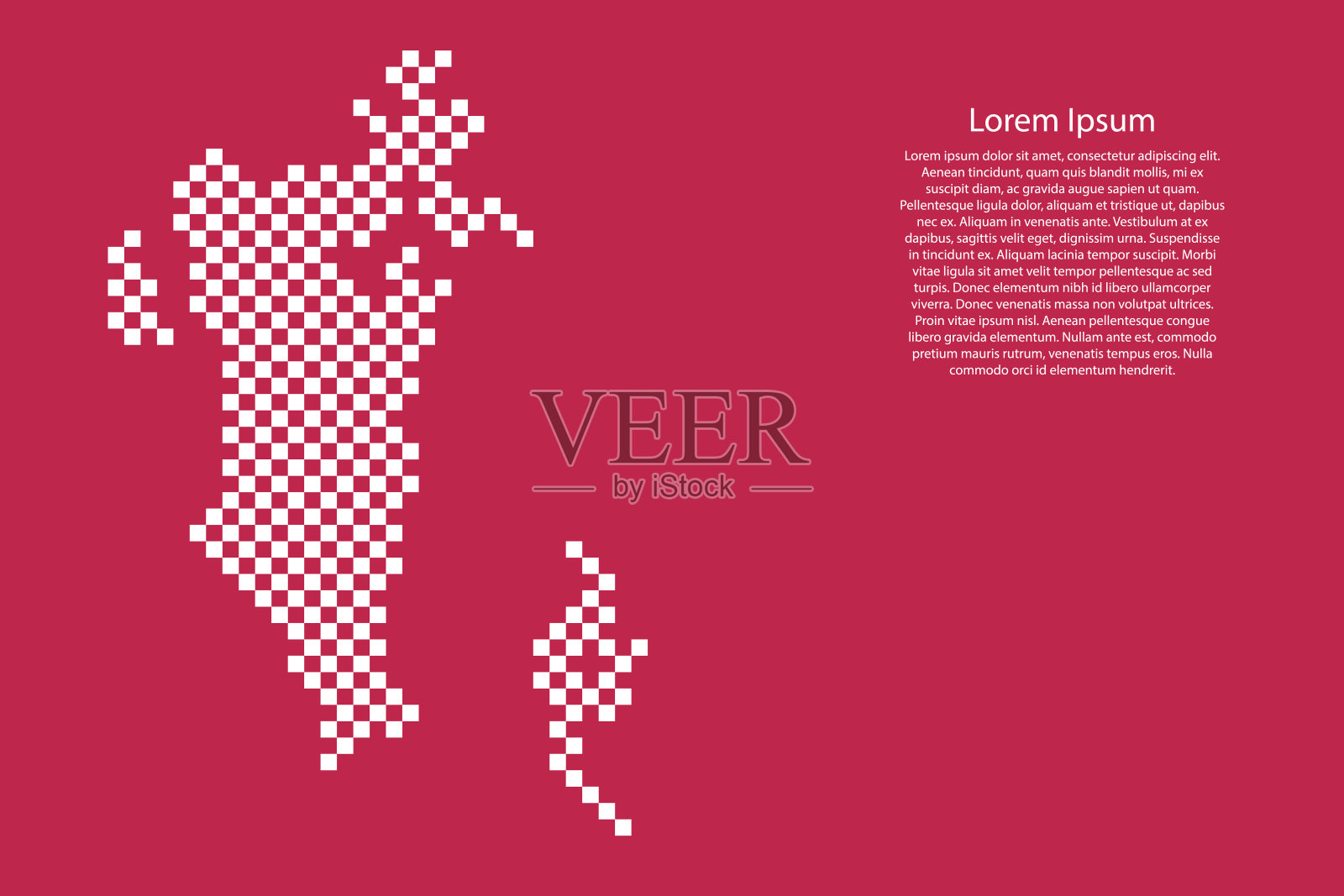 巴林地图国家从格子白色的正方形网格图案在红色viva品红背景插画图片素材