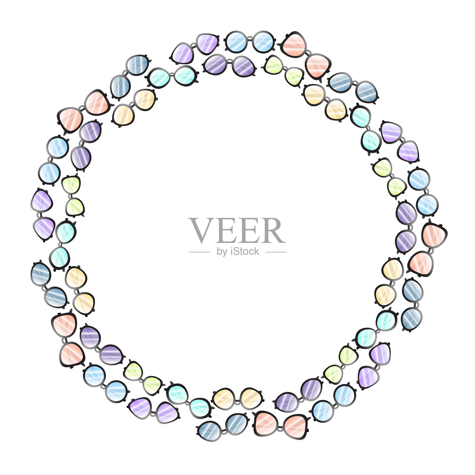 时尚太阳镜艺术设计圆框插画图片素材