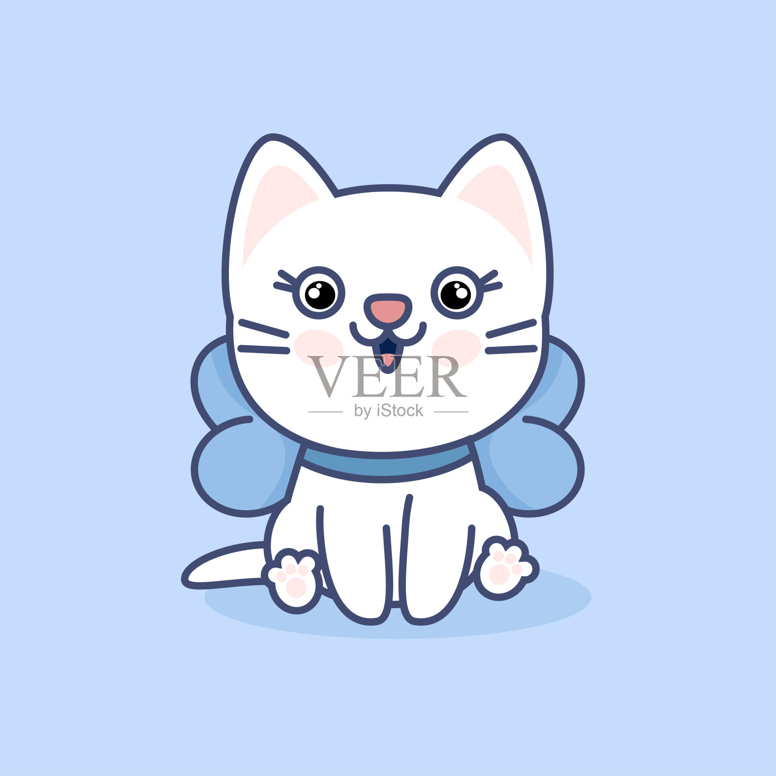 好可爱的猫插画图片素材