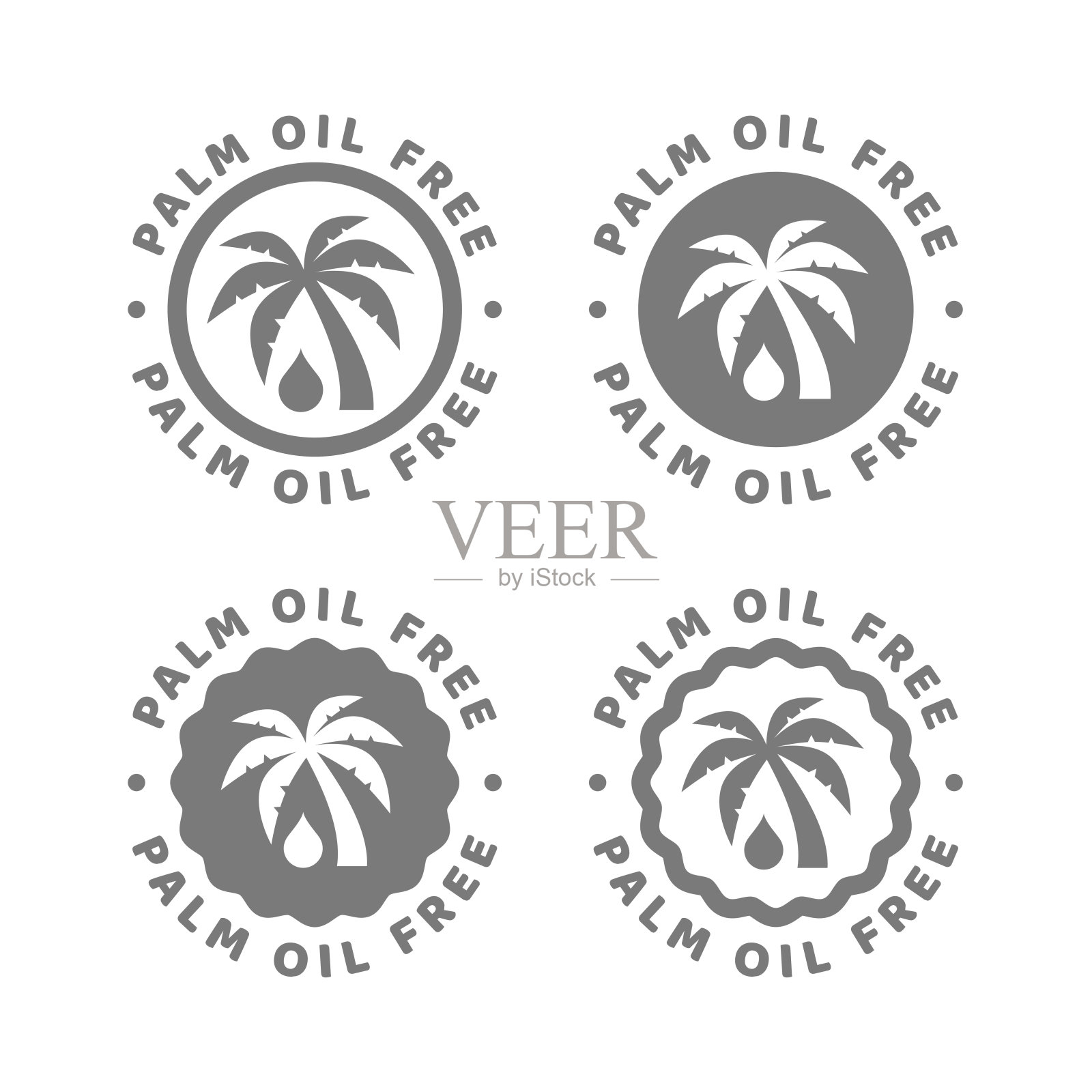 无棕榈油矢量标签插画图片素材