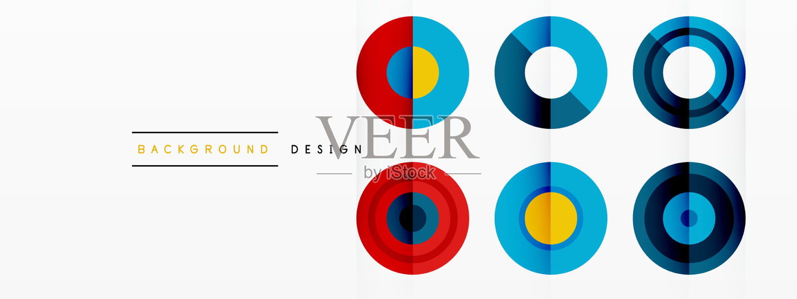 抽象背景与圆形对称网格插画图片素材