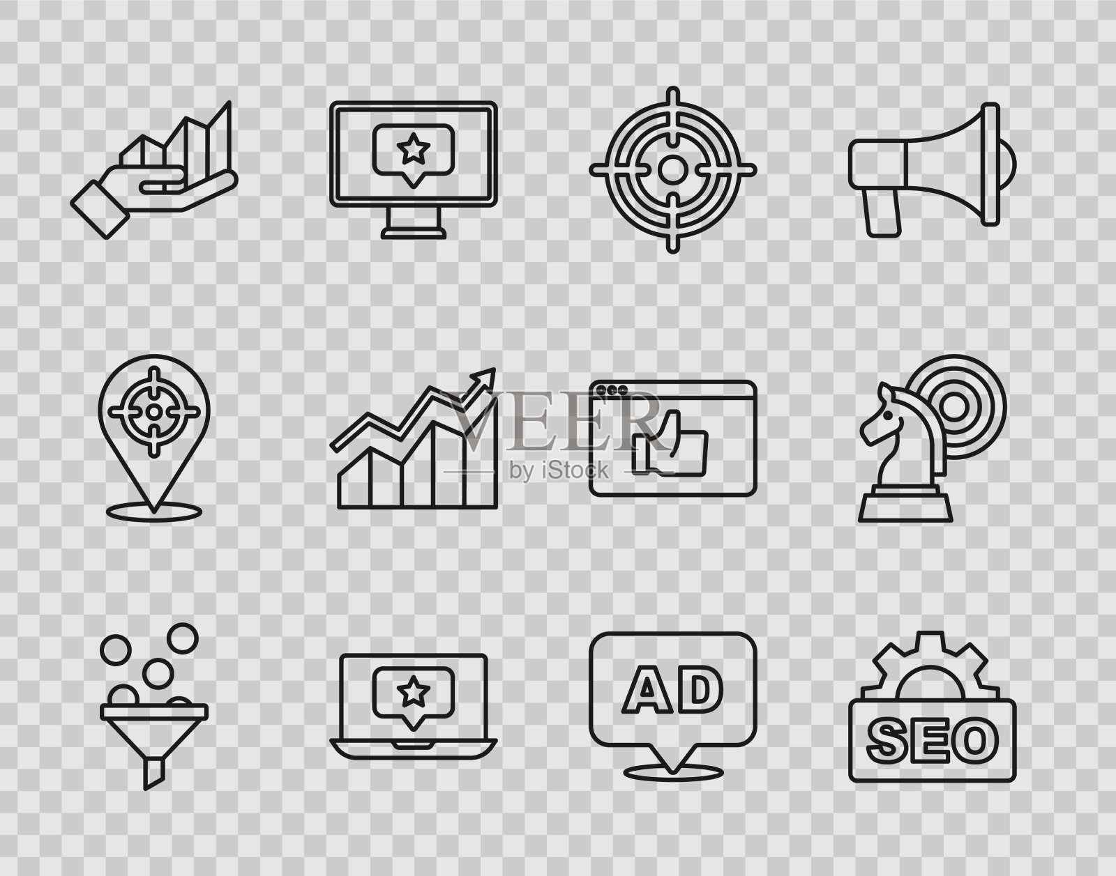 设定线上客户管理seo优化目标插画图片素材