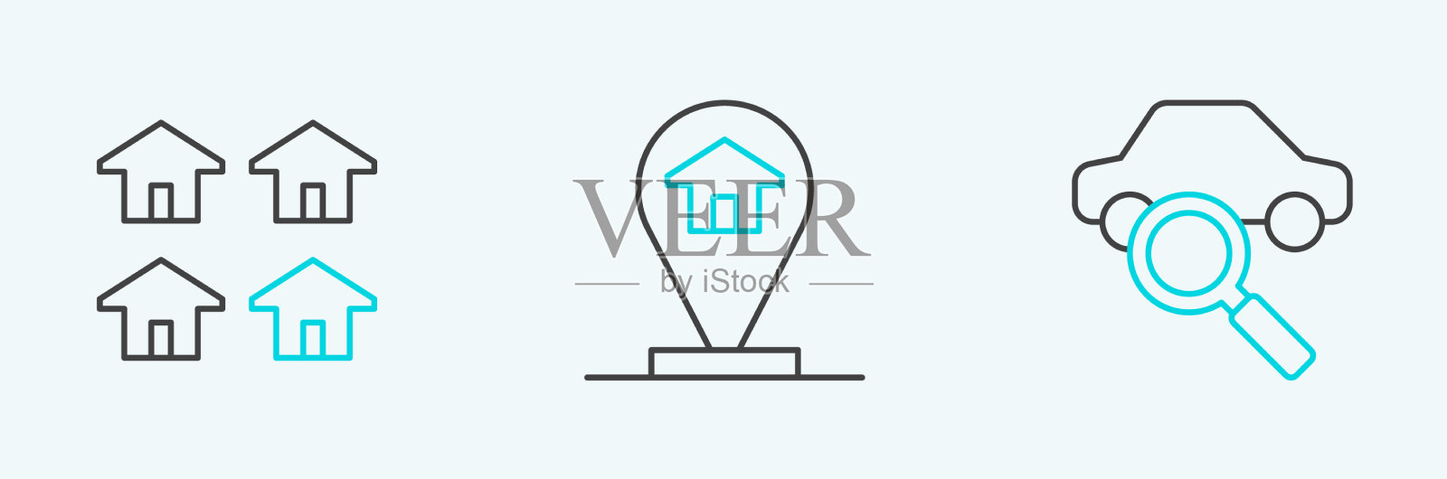 设置线路共享汽车的楼盘和位置插画图片素材