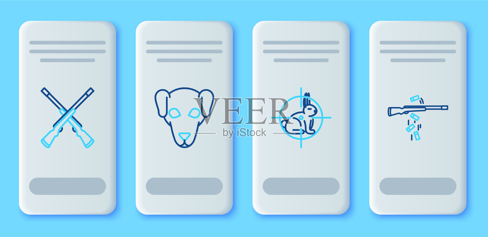 用准星瞄准野兔，让猎狗瞄准插画图片素材