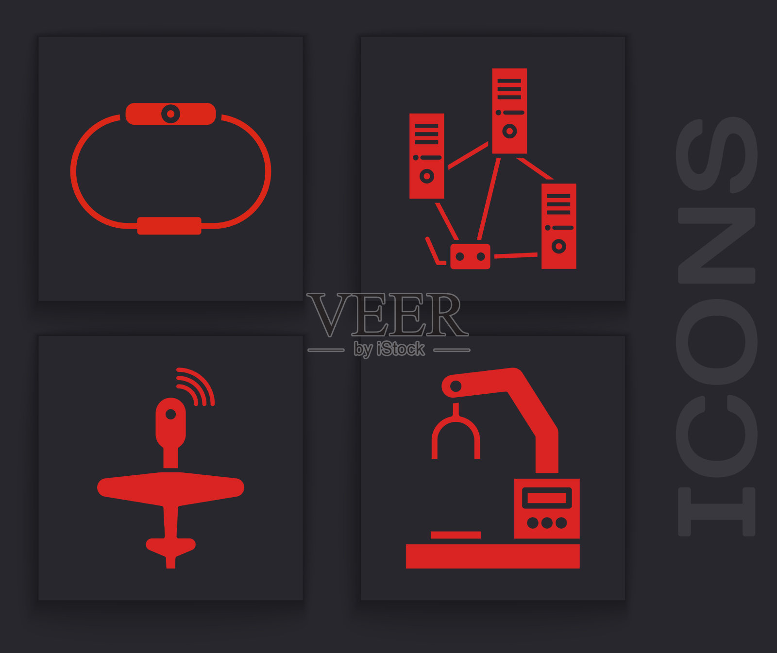 设置机器人手臂机械手工厂智能手表插画图片素材