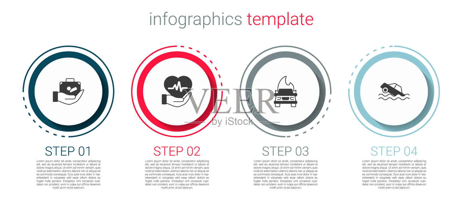 把旅行箱放在手上，买人寿保险插画图片素材
