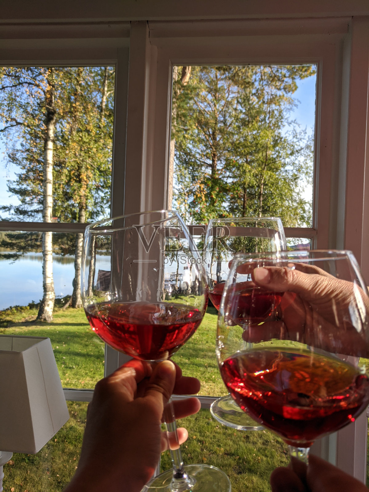 在瑞典的房子里一起庆祝照片摄影图片