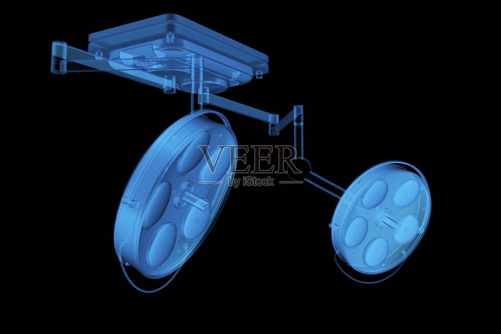蓝色x光手术灯或医用灯照片摄影图片