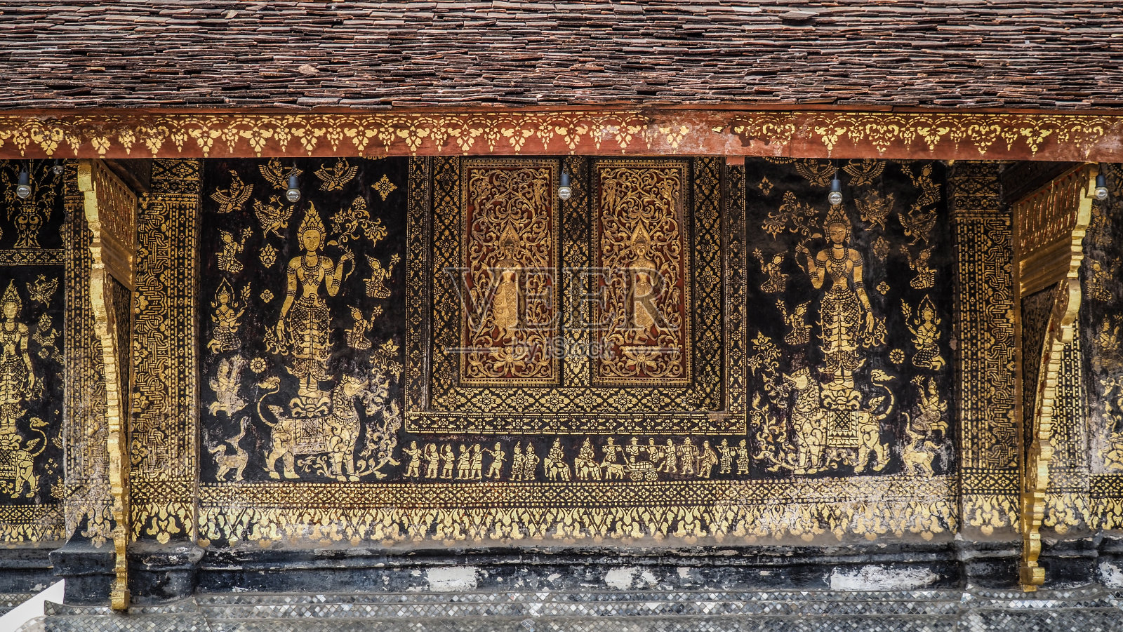 老挝北部琅勃拉邦的建筑照片摄影图片