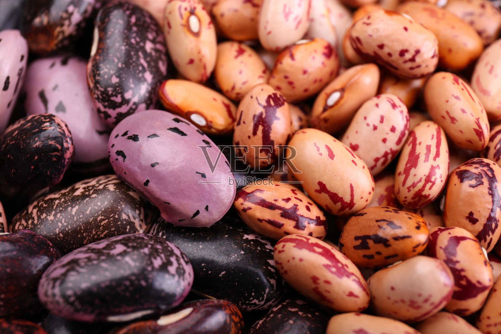 不同种类的豆子作为背景，特写照片摄影图片