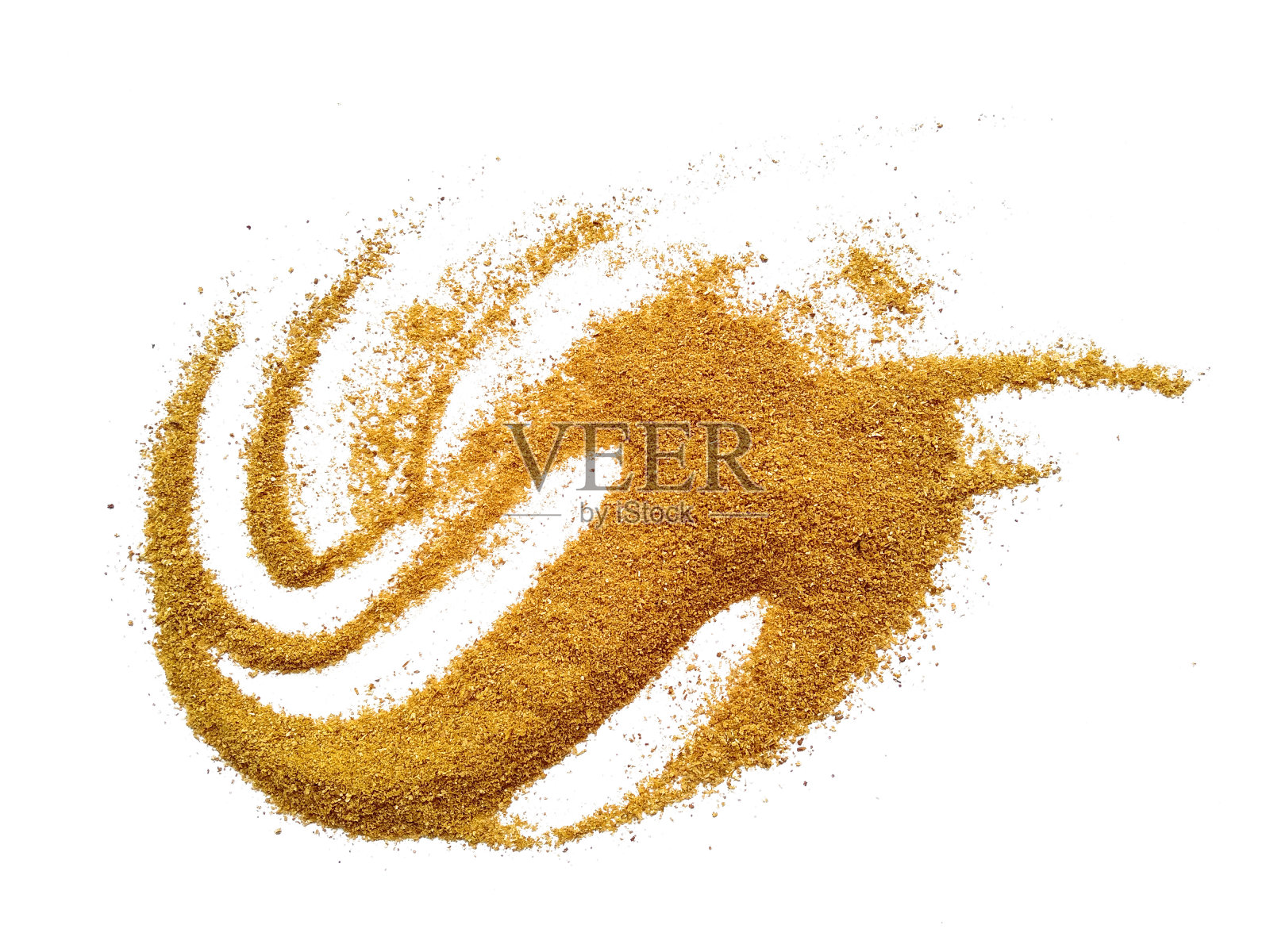 在白色背景上孤立的木屑。装饰用的白色背景木粉。木粉或木锯末与修剪路径照片摄影图片