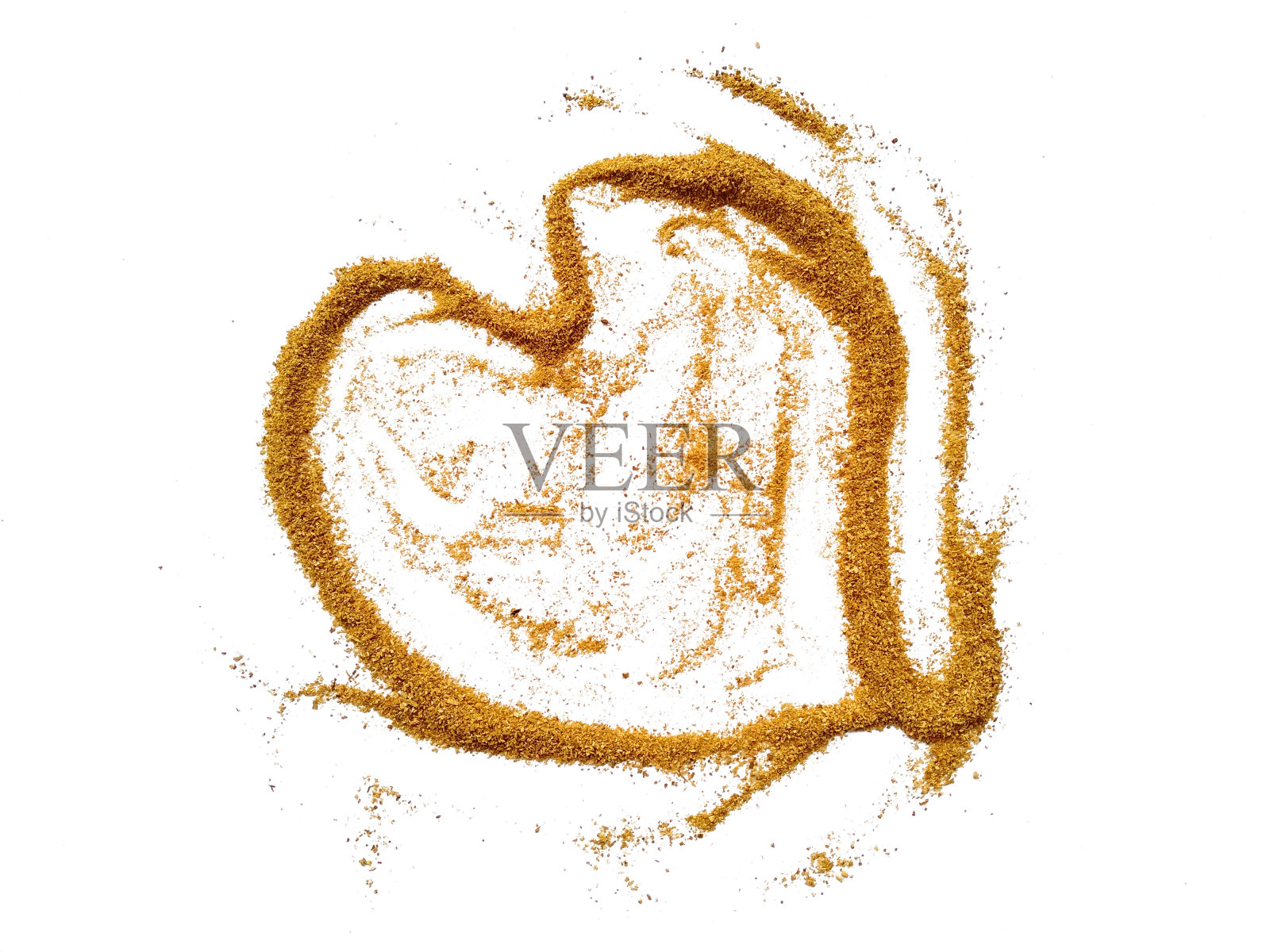 在白色背景上孤立的木屑。装饰用的白色背景木粉。木粉或木锯末与修剪路径照片摄影图片