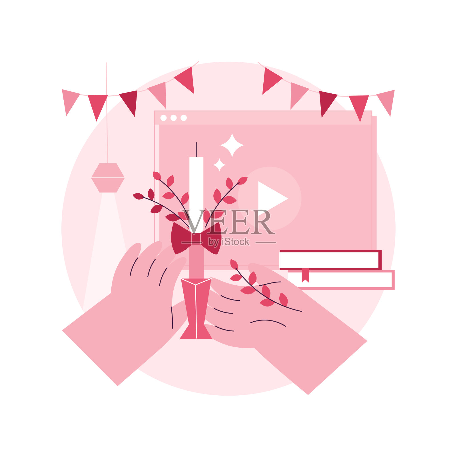 DIY装饰抽象概念矢量插图。插画图片素材