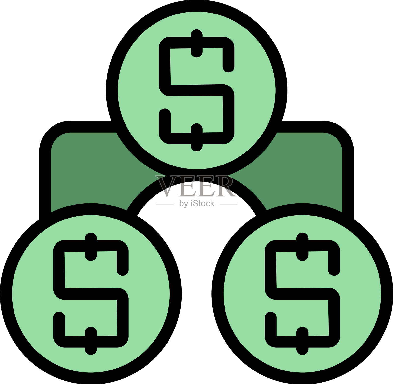 费用股票图标持平插画图片素材