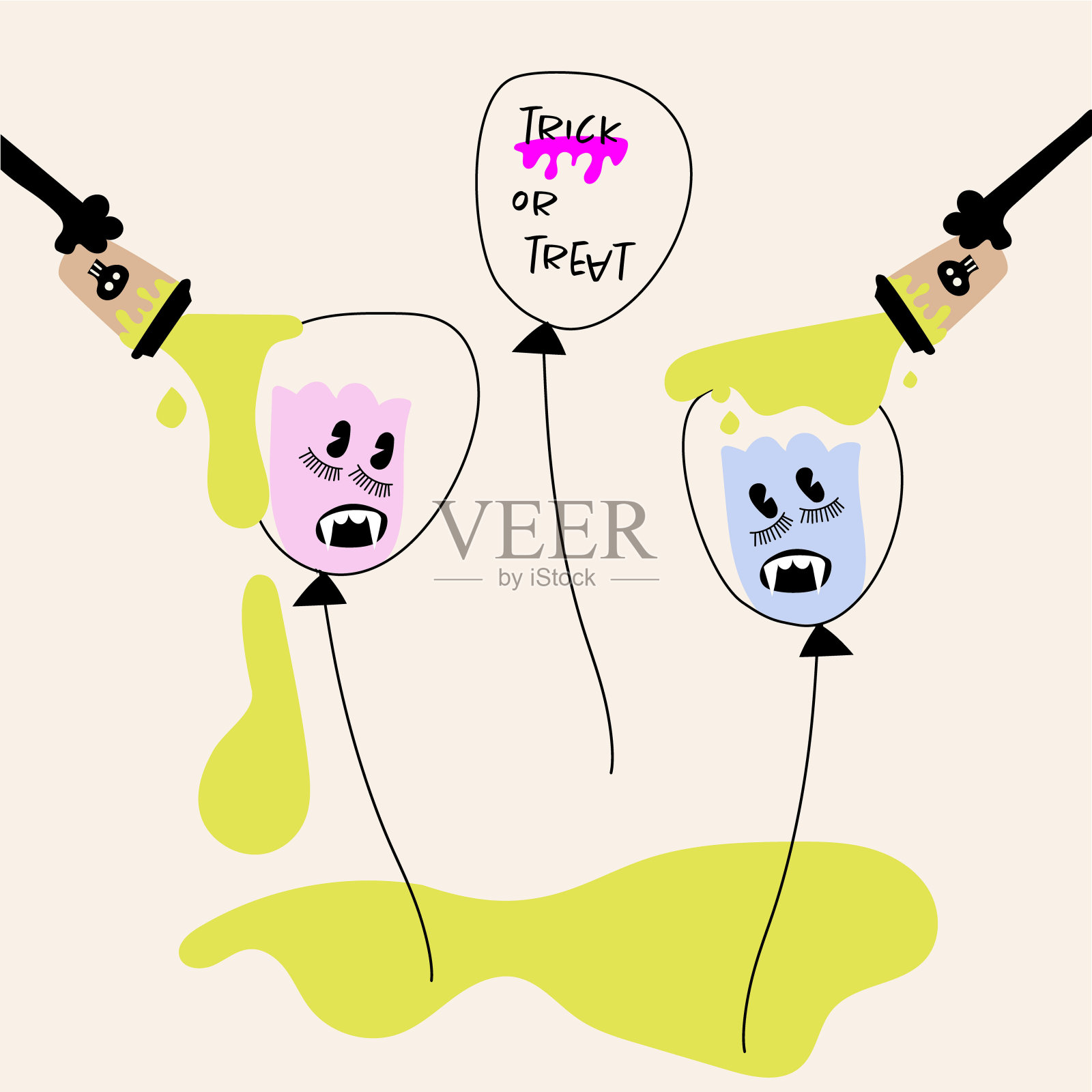 万圣节卡片社交媒体帖子插画图片素材