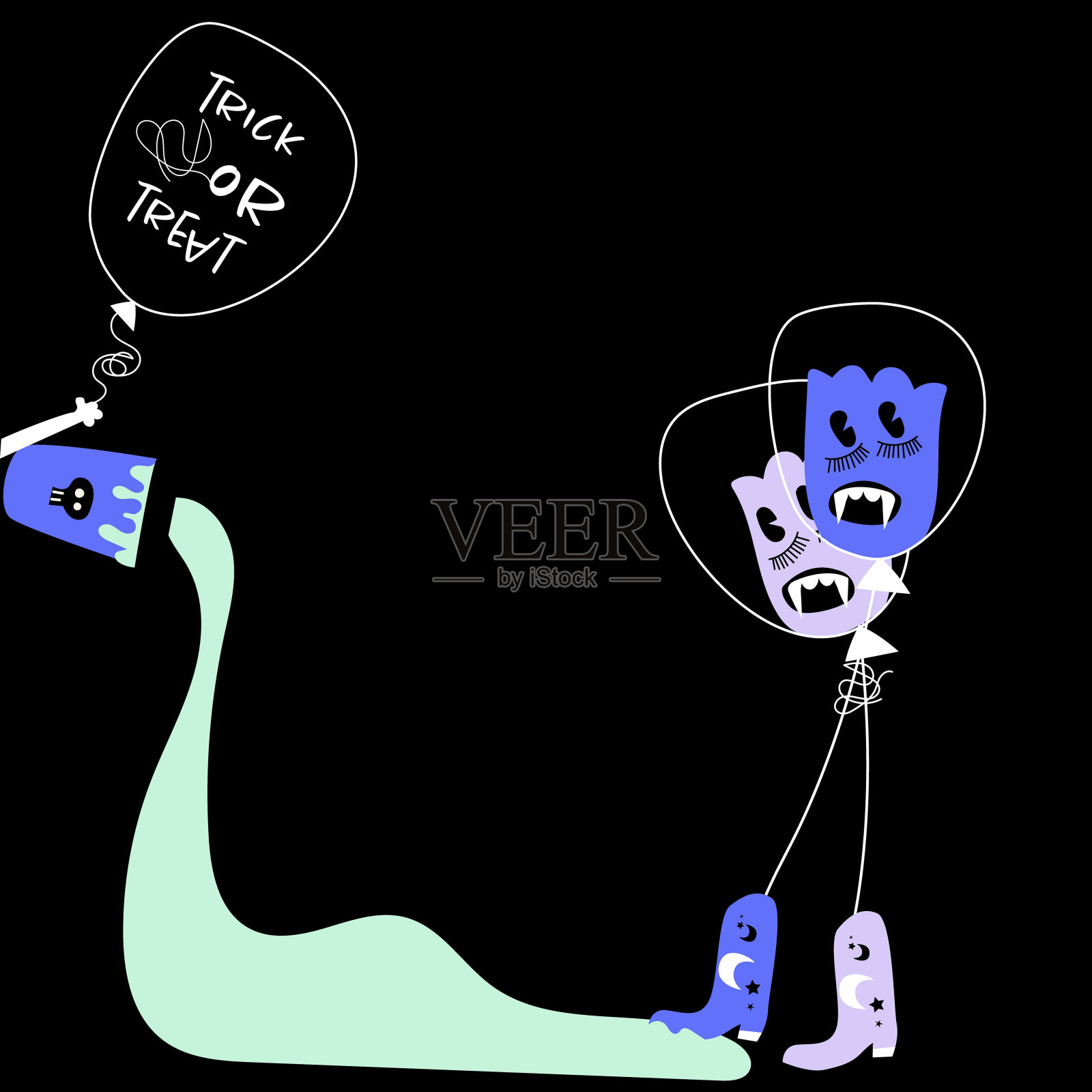 万圣节卡插画图片素材