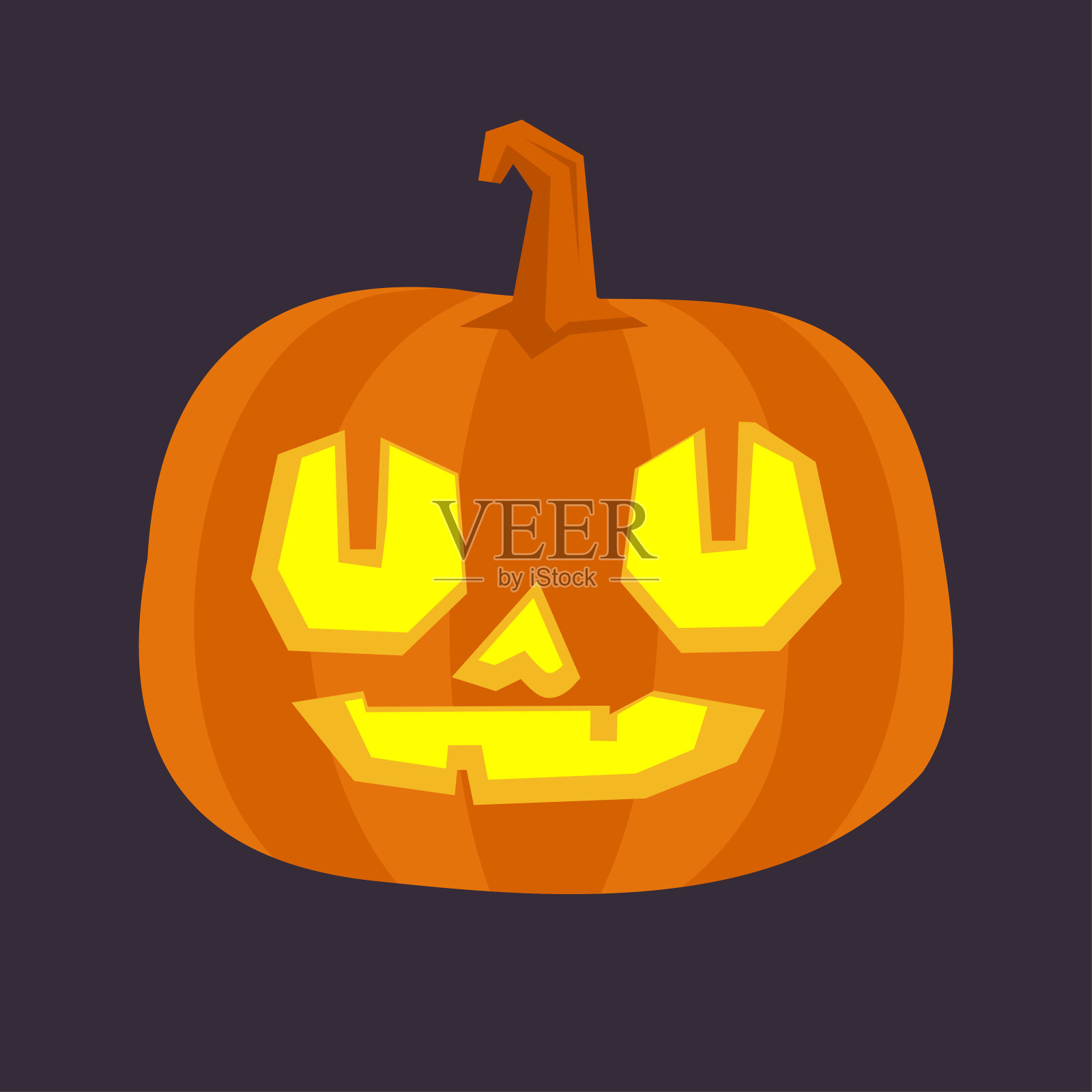 万圣节雕刻南瓜矢量插图。杰克灯笼有趣的角色。插画图片素材