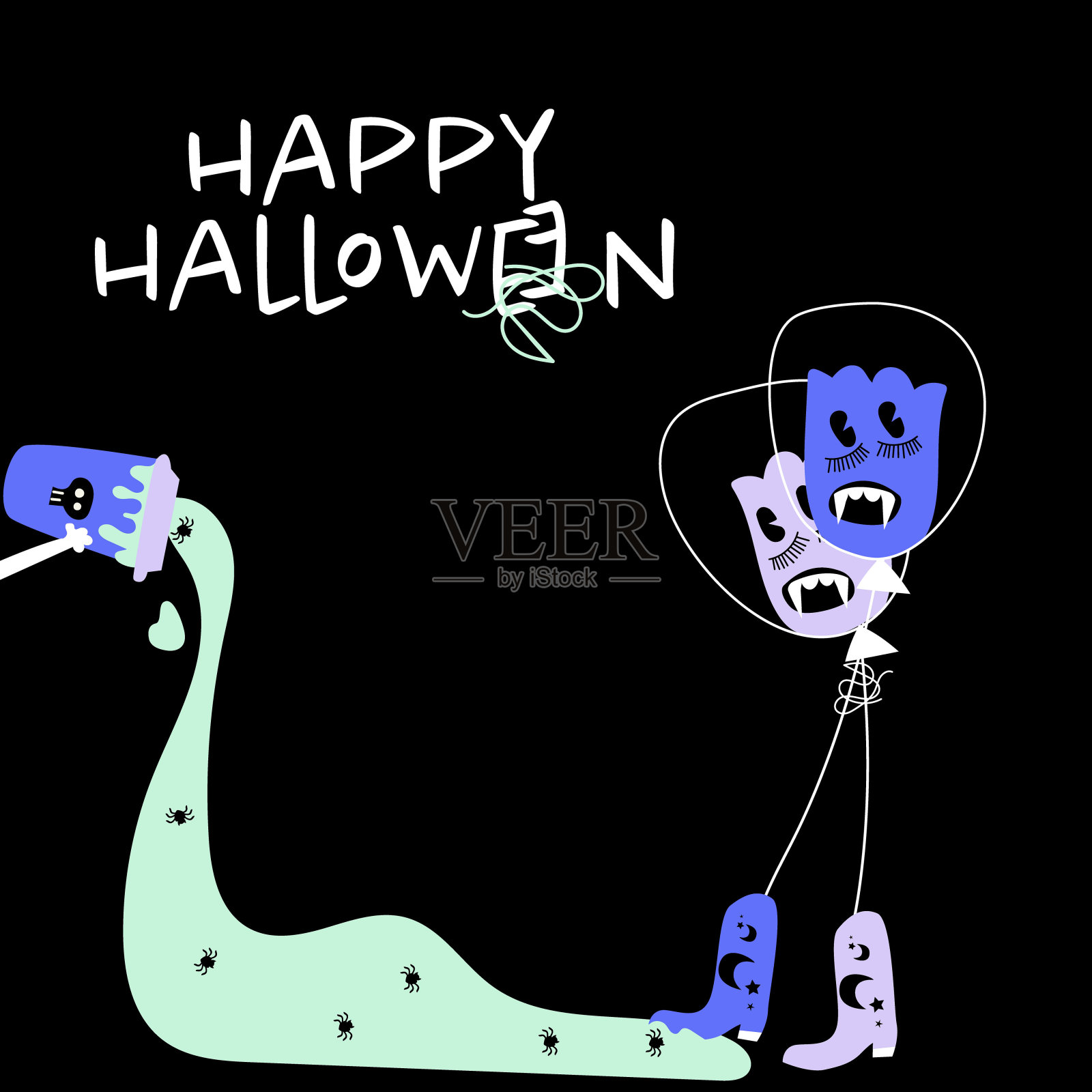 万圣节卡插画图片素材