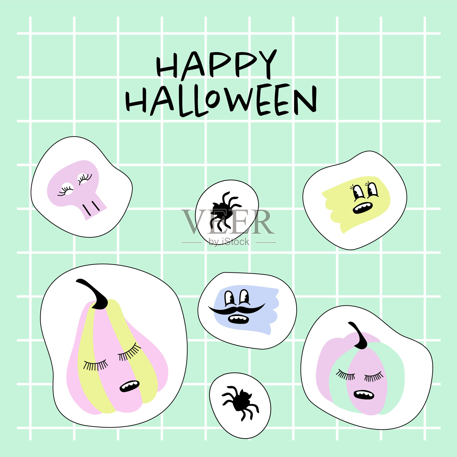 万圣节卡插画图片素材