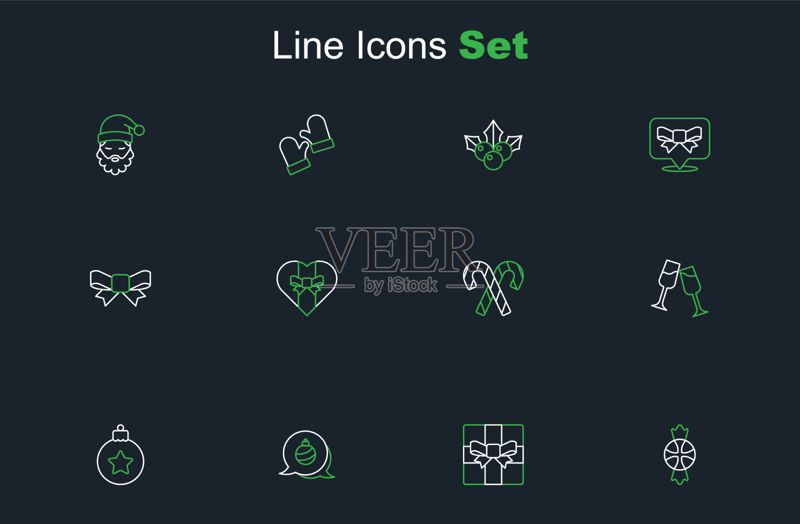 设行糖果礼盒圣诞球玻璃插画图片素材