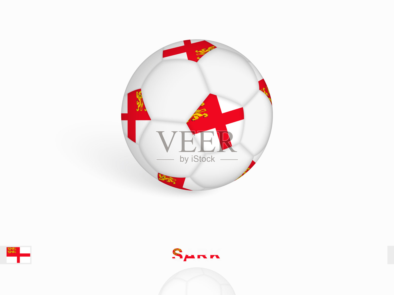 足球带萨克旗，足球运动器材。插画图片素材