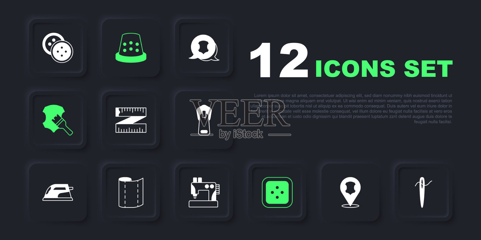 用线带缝制皮革针插画图片素材