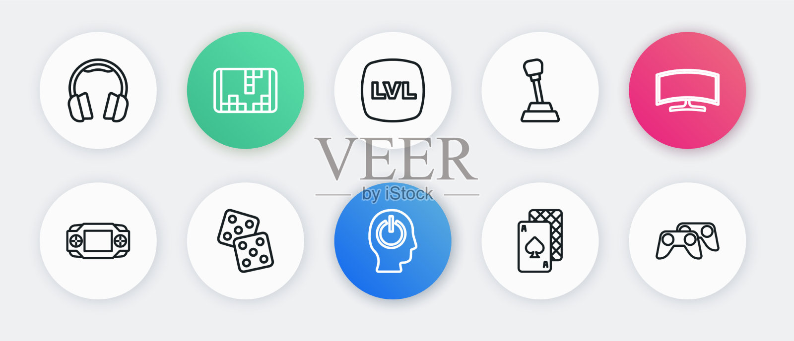 设置线路电源按钮的便携式电脑显示器插画图片素材