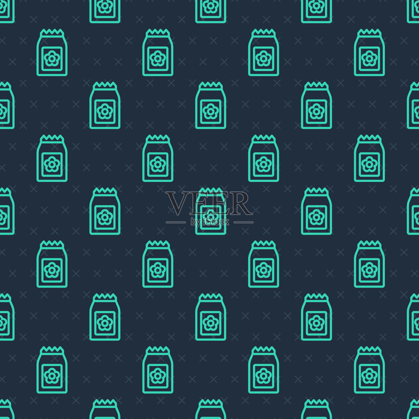 绿线包满了特定植物的种子插画图片素材