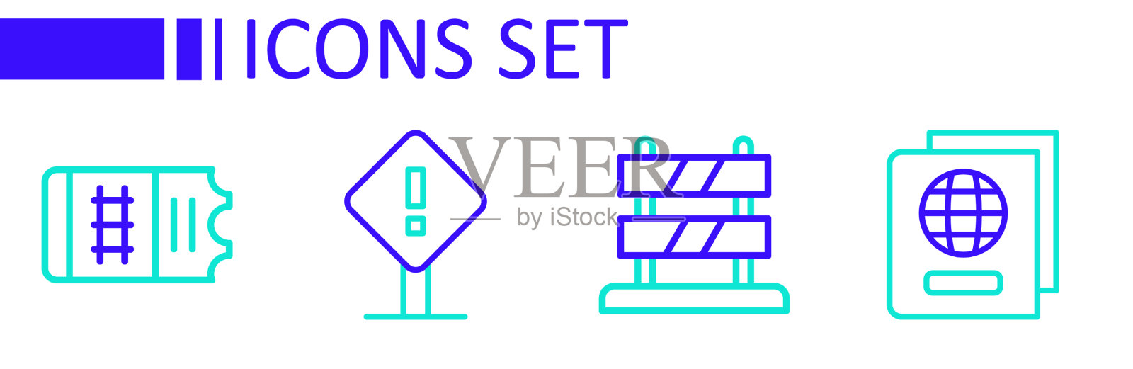 铁路轨道末端设置线路通行证插画图片素材