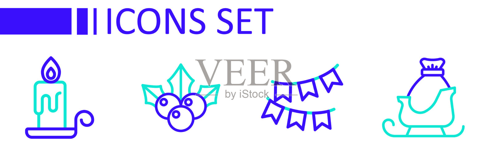 圣诞老人雪橇嘉年华插画图片素材